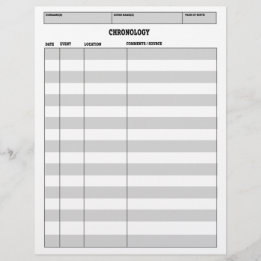 Genealogy Chronology Sheet