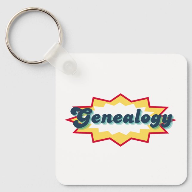 Genealogy Comic Book Pop Keychain (Front)