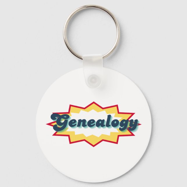 Genealogy Comic Book Pop Keychain (Front)