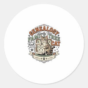 Genealogy Family Tree Cat Genealogy Family Tree Ca Classic Round Sticker