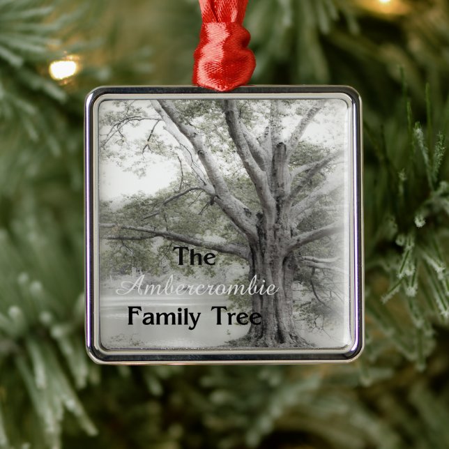 Genealogy Family Tree Metal Ornament (Tree)