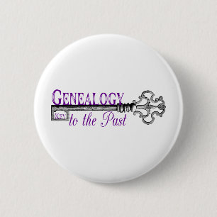 Genealogy Key to Past 6 Cm Round Badge