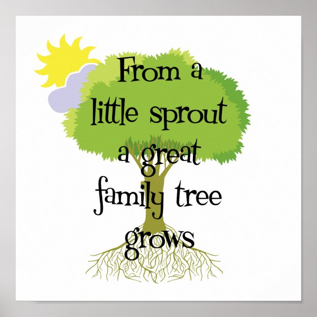 Genealogy Little Sprout Family Tree Poster (Front)