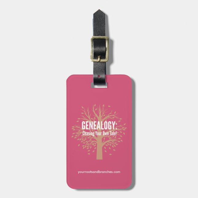 Genealogy Luggage Tags (Pink) (Front Vertical)