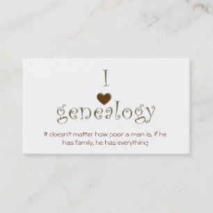 Genealogy Researcher, Customisable Business Card