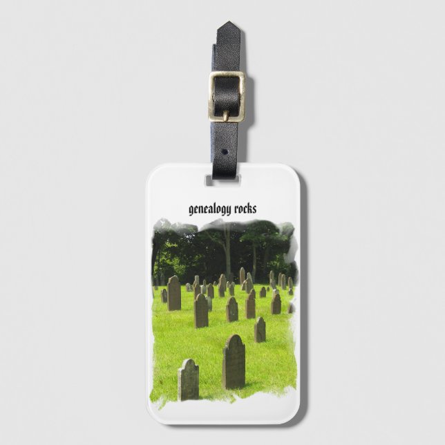 Genealogy rocks luggage tag (Front Vertical)