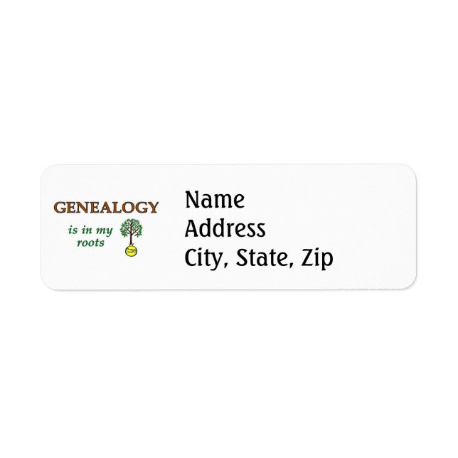 Genealogy Roots Return Address Label (Front)