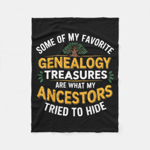 Genealogy Treasures Genetic Genealogist Ancestor G Fleece Blanket