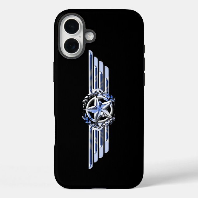General Air Pilot Chrome Like Star Wings Black Case-Mate iPhone Case (Back)