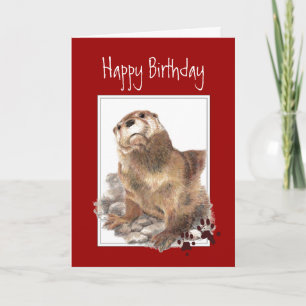General Birthday, Cute Otter, Funny Animal Card