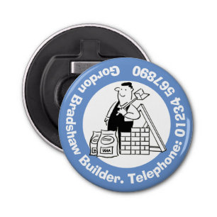 General Builder with Building Materials. Bottle Opener