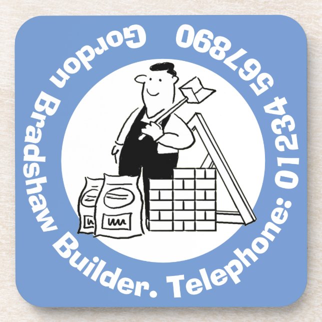 General Builder with Building Materials. Coaster (Front)