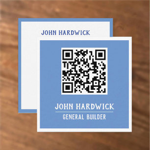 General Builder with QR Code Square Business Card