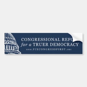 General Bumper Sticker White on Blue