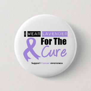 General Cancer I Wear Lavender For The Cure 6 Cm Round Badge