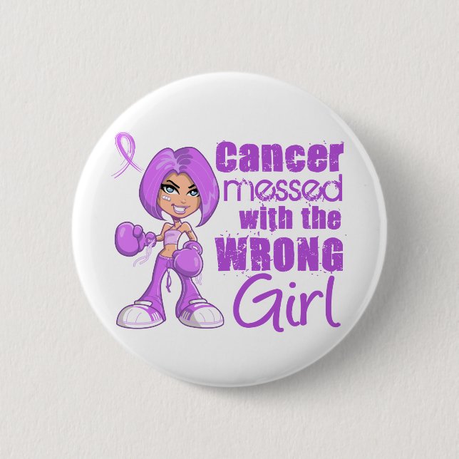 General Cancer Messed With Wrong Girl 6 Cm Round Badge (Front)