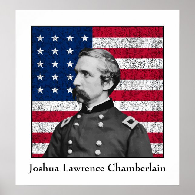 General Chamberlain and The American Flag Poster (Front)