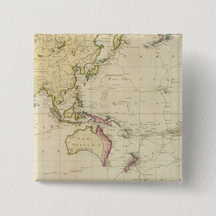 General chart historical map 15 cm square badge