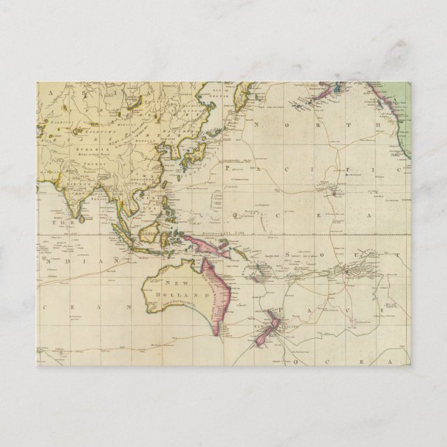 General chart historical map postcard (Front)