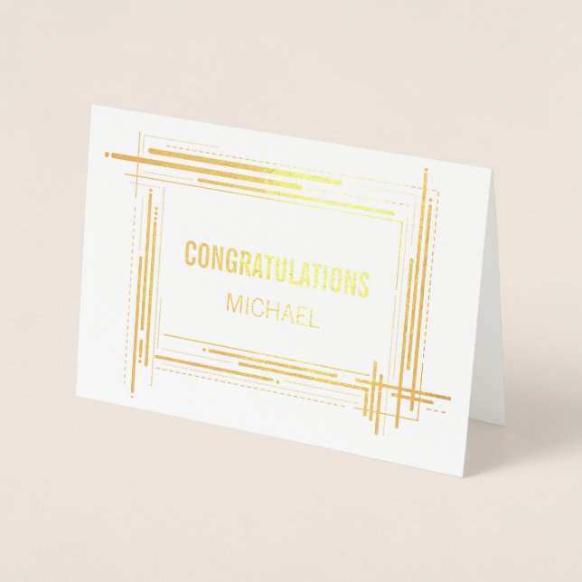 General Congratulations Modern Trendy Foil Card (Front)