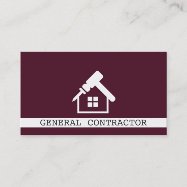 General Contractor Builder Construction Business Business Card (Front)