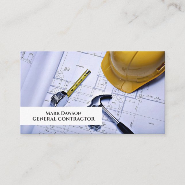 General Contractor Builder Construction Business Card (Front)