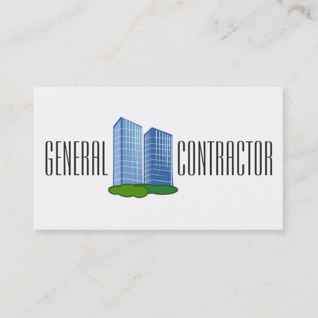 General Contractor Builder Manager Construction Business Card (Front)