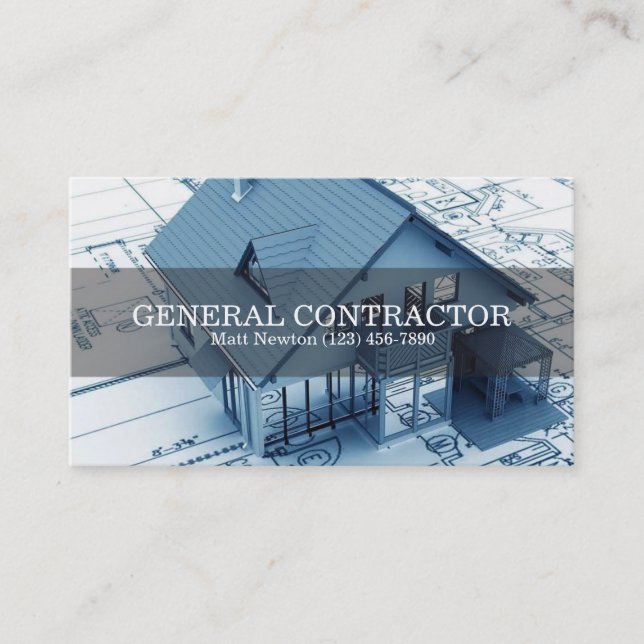 General Contractor Builder Manager Construction Business Card (Front)