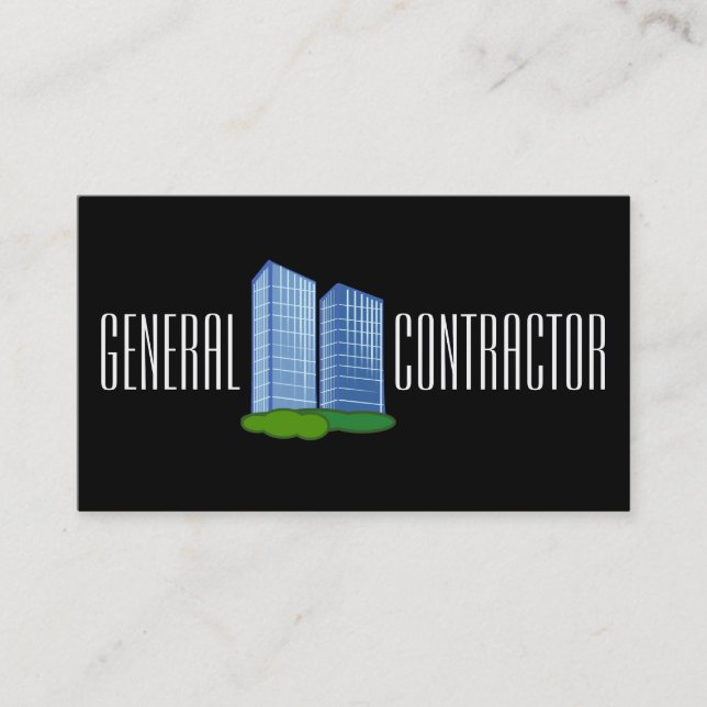 General Contractor Builder Manager Construction Business Card (Front)