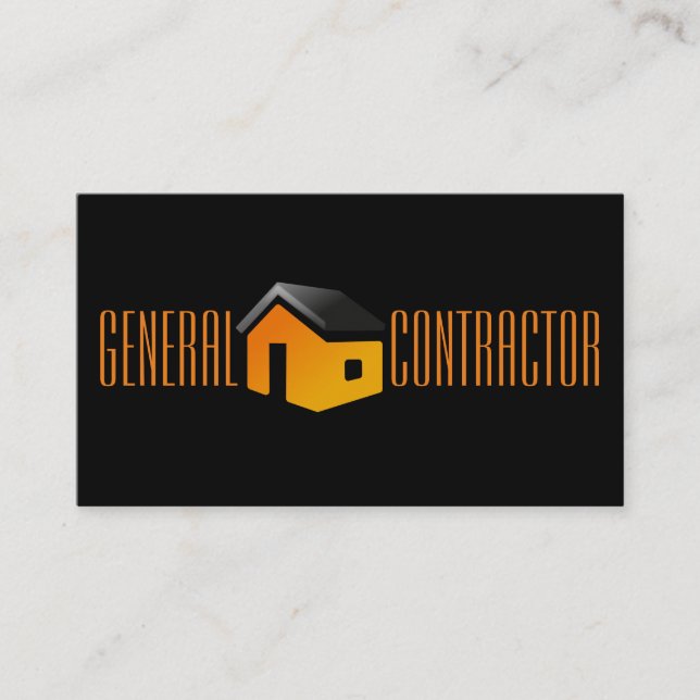 General Contractor Builder Manager Construction Business Card (Front)