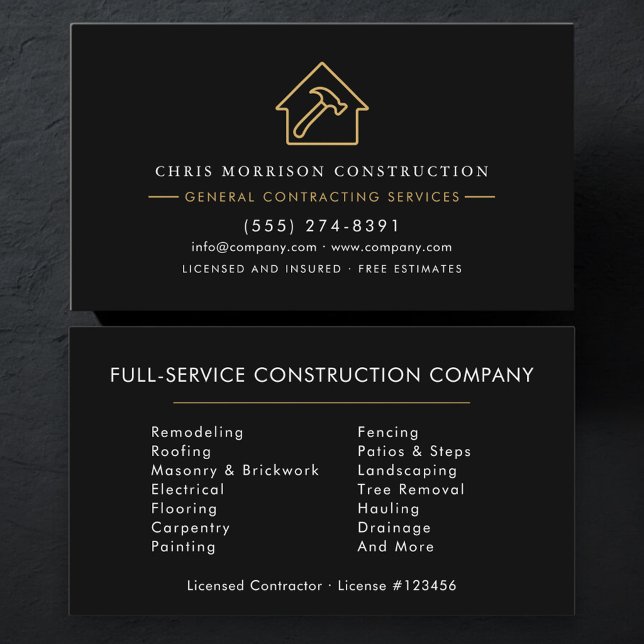 General Contractor Business Card (Creator Uploaded)