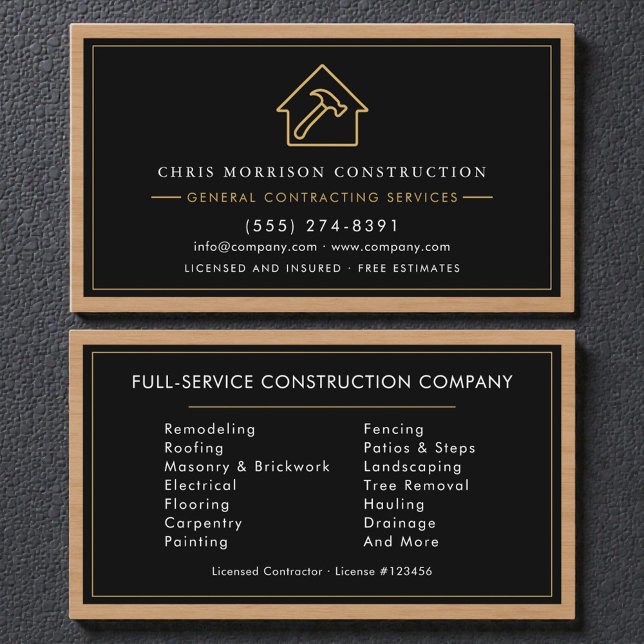 General Contractor Modern Business Card (Creator Uploaded)