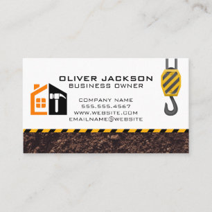 General Contractor Repair   Construction Crane Business Card