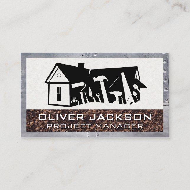 General Contractor Tools | Building Developer Business Card (Front)