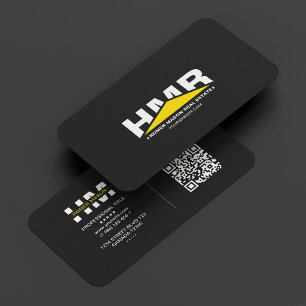 General Contractor Yellow Triangle Modern Business Card
