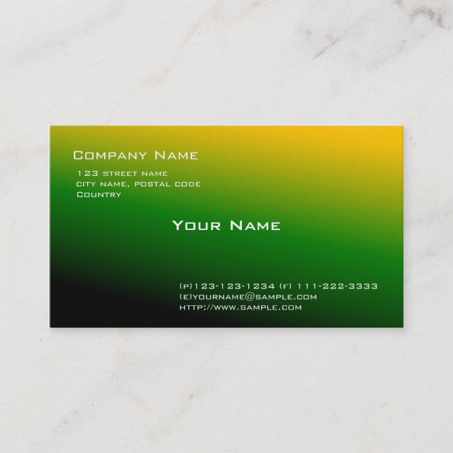 general cool green business card (Front)