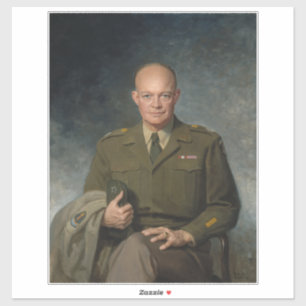 General Dwight Eisenhower 5 Star Painted Portrait