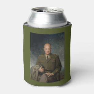 General Dwight Eisenhower 5 Star Painted Portrait Can Cooler