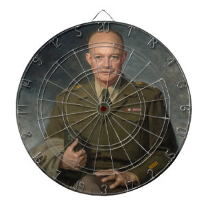 General Dwight Eisenhower 5 Star Painted Portrait Dartboard