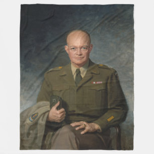 General Dwight Eisenhower 5 Star Painted Portrait Fleece Blanket