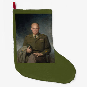 General Dwight Eisenhower 5 Star Painted Portrait Large Christmas Stocking