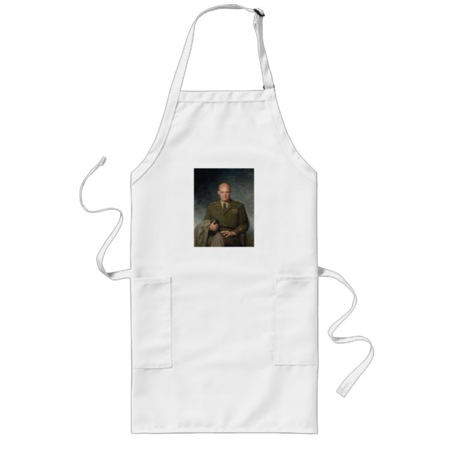 General Dwight Eisenhower 5 Star Painted Portrait Long Apron (Front)