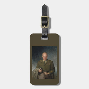 General Dwight Eisenhower 5 Star Painted Portrait Luggage Tag