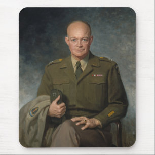 General Dwight Eisenhower 5 Star Painted Portrait Mouse Pad