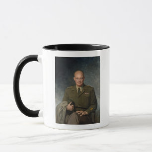 General Dwight Eisenhower 5 Star Painted Portrait Mug