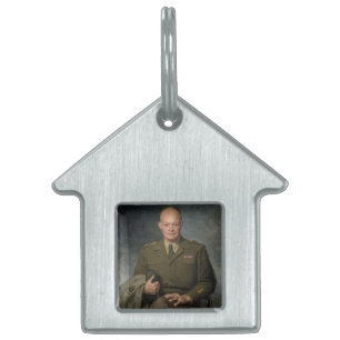 General Dwight Eisenhower 5 Star Painted Portrait Pet ID Tag