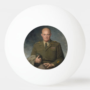 General Dwight Eisenhower 5 Star Painted Portrait Ping Pong Ball