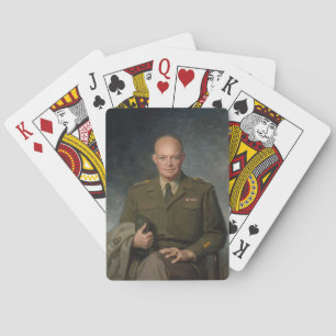 General Dwight Eisenhower 5 Star Painted Portrait Playing Cards