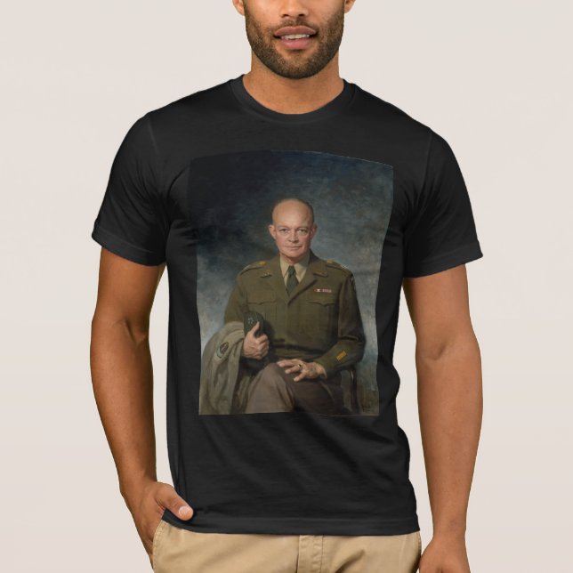 General Dwight Eisenhower 5 Star Painted Portrait T-Shirt (Front)