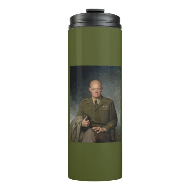 General Dwight Eisenhower 5 Star Painted Portrait Thermal Tumbler (Front)